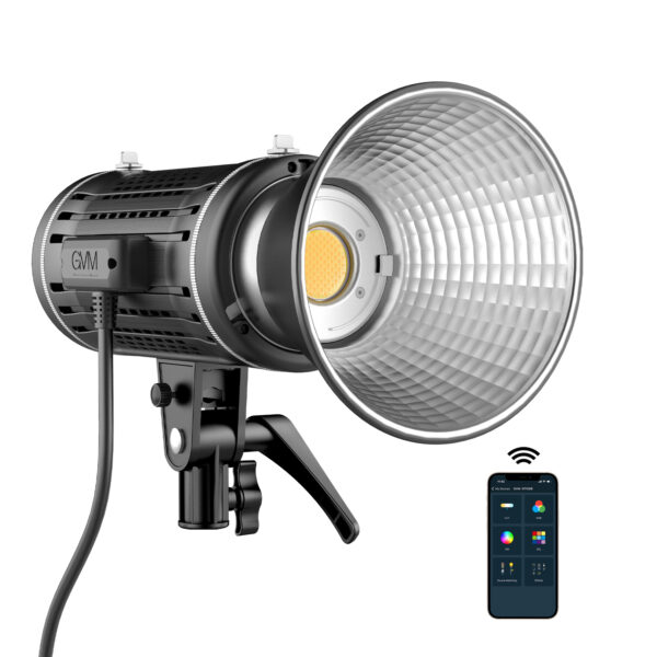 GVM-ST100R 100W Led Video Light RGB+Bi-Color Double Sided Daylight Balanced COB Light 77600 lux/0.5m CRI97+ 12 Built-in Lighting Effects App Control 2700K-7500K Photography Lighting