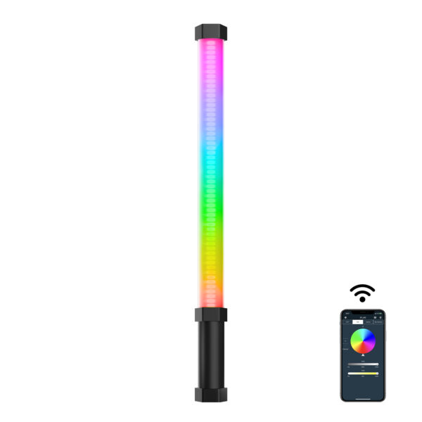 GVM RGB Handheld LED Video Light Wand Stick Photography Light, Built-in Rechargable Battery,OLED Display Photography Studio Lighting