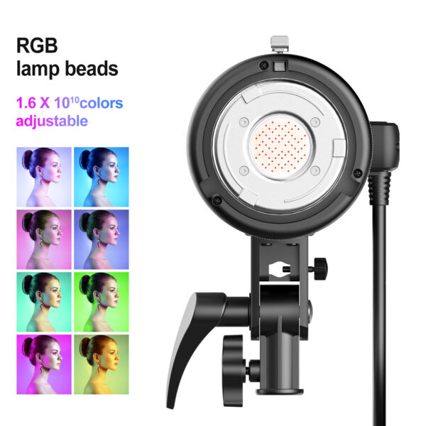 GVM-ST100R 100W Led Video Light RGB+Bi-Color Double Sided Daylight Balanced COB Light 77600 lux/0.5m CRI97+ 12 Built-in Lighting Effects App Control 2700K-7500K Photography Lighting - 图片 22