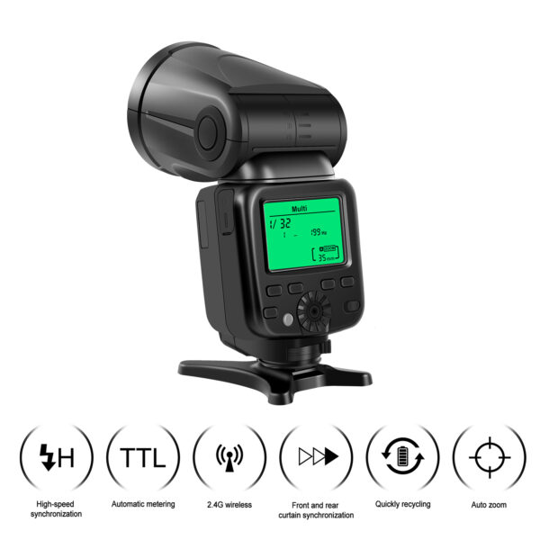 GVM TTL Li-Ion Camera Flash Speedlite for Canon and Nikon - Image 5