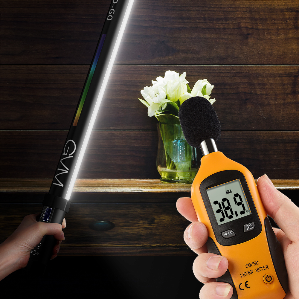 GVM RGB Handheld LED Video Light Wand Stick Photography Light, Built-in Rechargable Battery,OLED Display Photography Studio Lighting 21 BD60 10 超静音设计