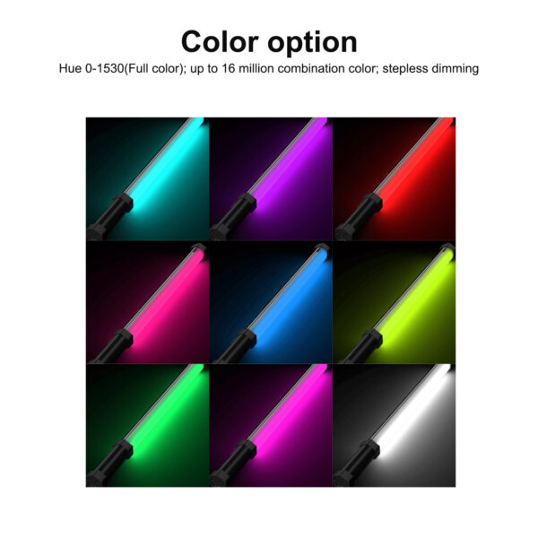 GVM RGB Handheld LED Video Light Wand Stick Photography Light, Built-in Rechargable Battery,OLED Display Photography Studio Lighting - 图片 9