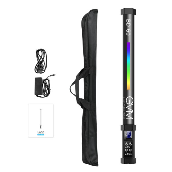 GVM RGB Handheld LED Video Light Wand Stick Photography Light, Built-in Rechargable Battery,OLED Display Photography Studio Lighting - 图片 7