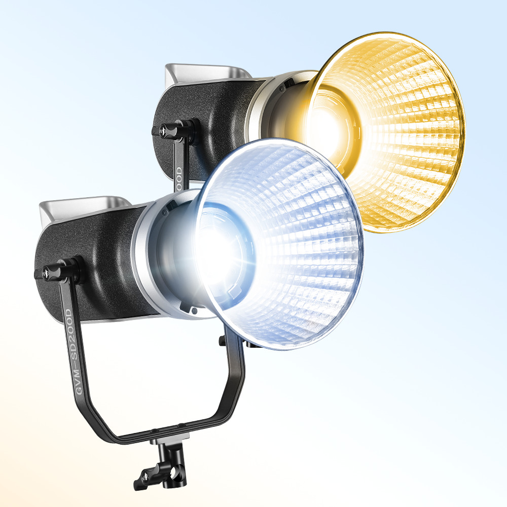 GVM SD200D Bi-Color LED Video Light, 200W Photography Lighting with Lantern Softbox 4 5 2 3