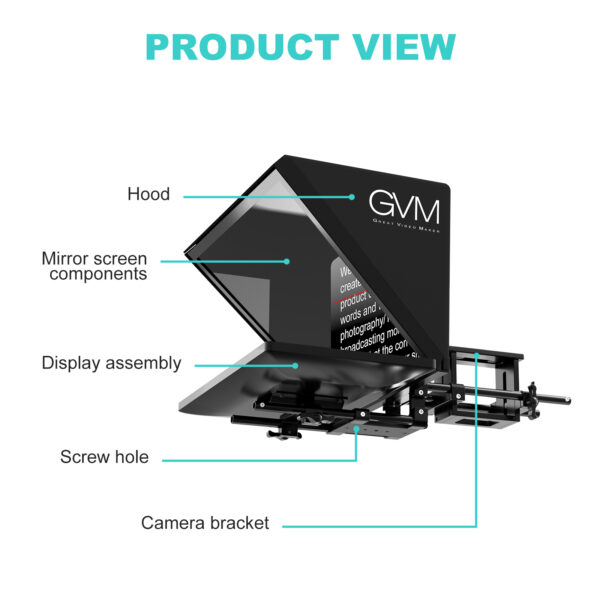 GVM Teleprompter Travel Kit with 18.5" Android All-in-One Monitor and Flight Case - 图片 9