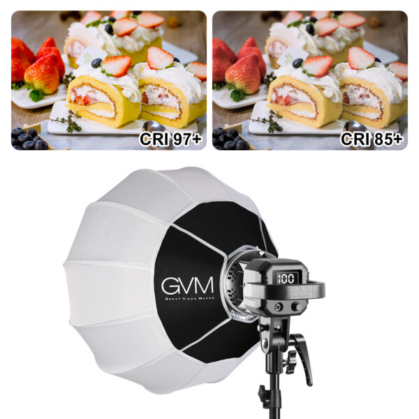 GVM P80PROⅡ 80W LED Monolight Daylight Kit with Lantern Softbox - 图片 11