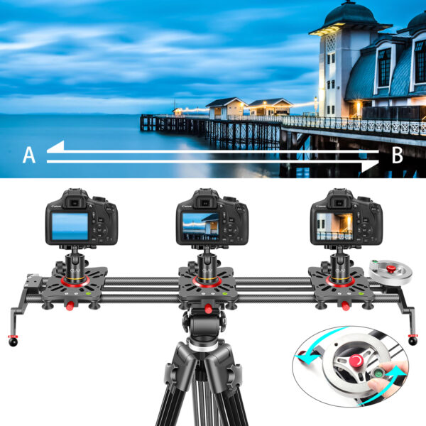 GVM GP-80FW Carbon Fiber Camera Slider with Flywheel (33") - 图片 7