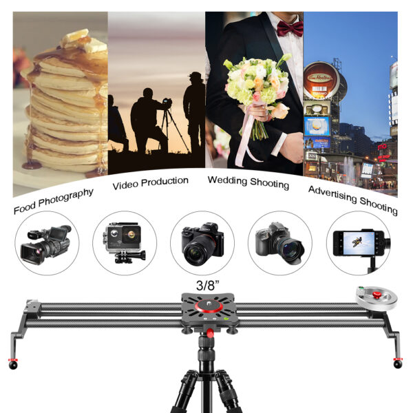 GVM GP-80FW Carbon Fiber Camera Slider with Flywheel (33") - 图片 4