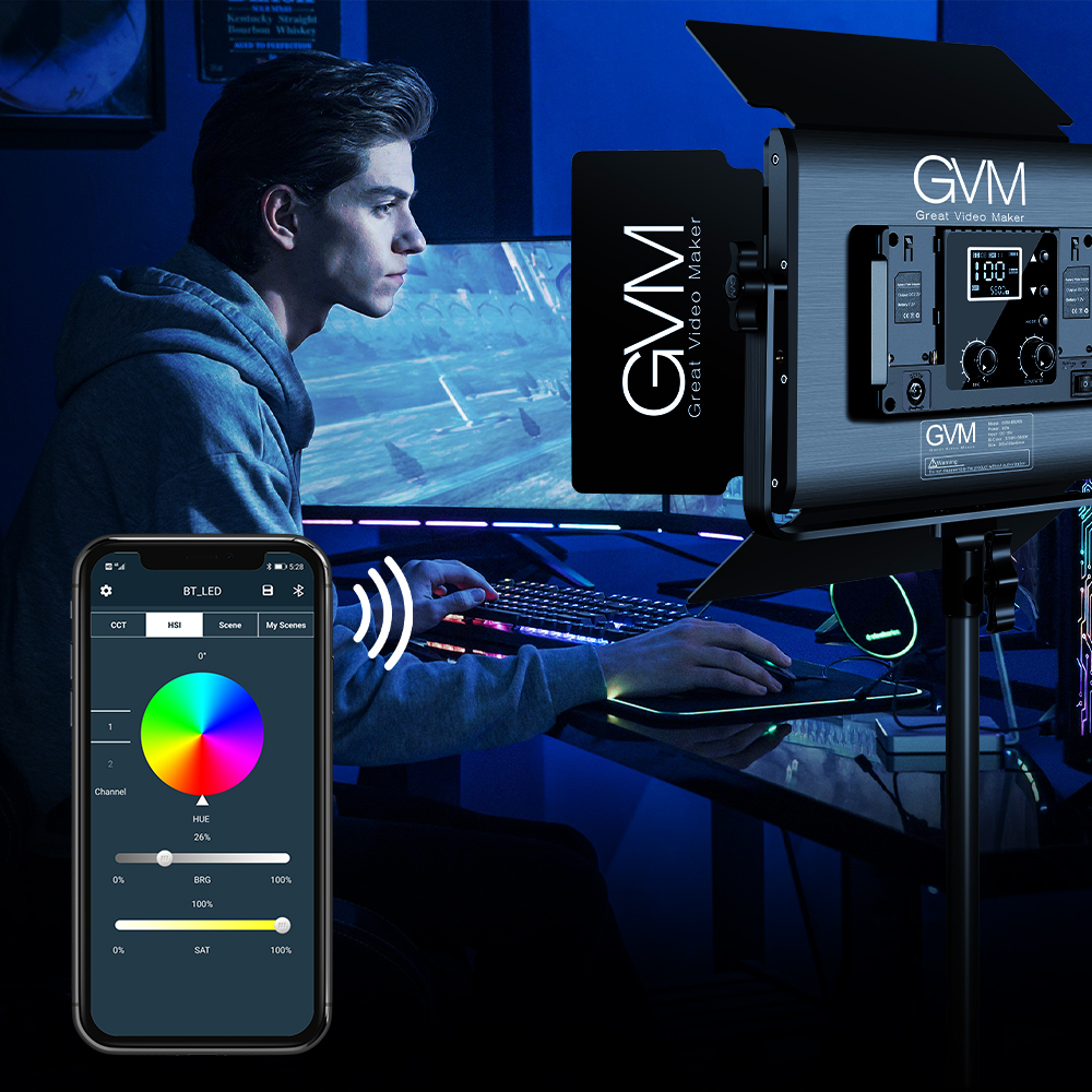 GVM 880RS RGB LED Studio 2-Video-Light-Kit 21 GVM 880RS 10 APP智能控制