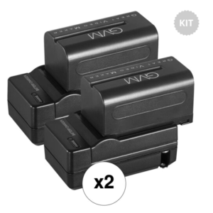 GVM NP-F750 4400mAh Battery and Travel Charger Kit (Set of 4)