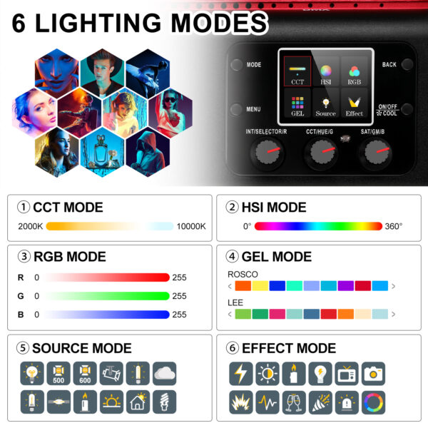 GVM YU150R PRO Led Video Lights Panel Rgb And Bi-Color Studio Light - Image 9