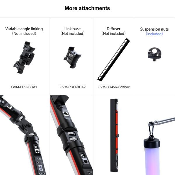 GVM BD45R RGB & Bi-color Colorful stick Tube Light - 图片 15