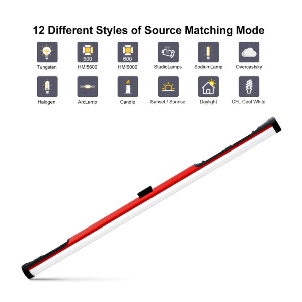 GVM BD45R RGB & Bi-color Colorful stick Tube Light - 图片 10