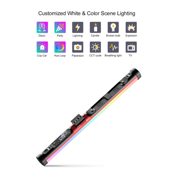 GVM BD25R RGB & Bi-color Colorful stick Tube Light - 图片 5