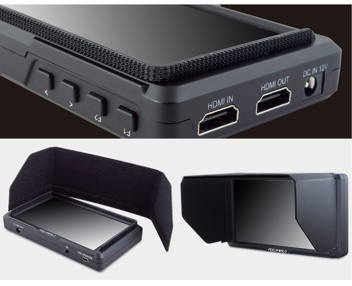 FeelWorld F5 5.0" Full HD HDMI On-Camera Monitor with 4K Support and Tilt Arm 32 F5 官网cn 86