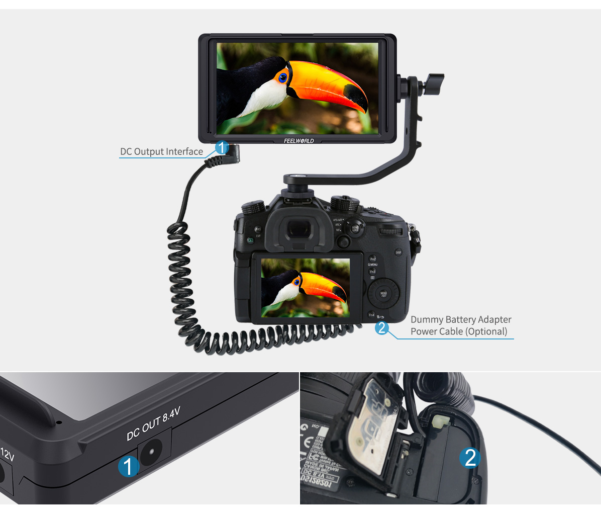 FeelWorld F5 5.0" Full HD HDMI On-Camera Monitor with 4K Support and Tilt Arm 26 cheap dslr field monitor