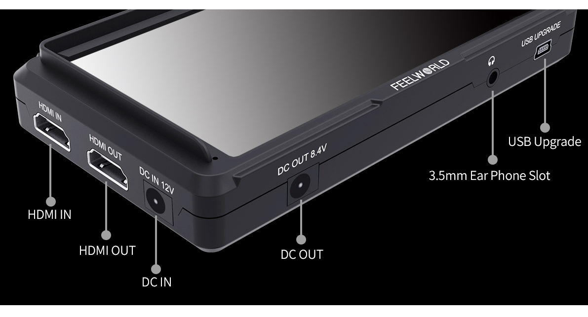 FeelWorld F5 5.0" Full HD HDMI On-Camera Monitor with 4K Support and Tilt Arm 20 dslr monitor hdmi