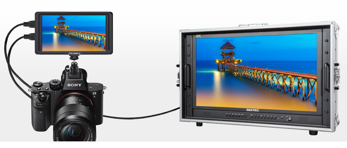 FeelWorld F5 5.0" Full HD HDMI On-Camera Monitor with 4K Support and Tilt Arm 23 field monitor for dslr