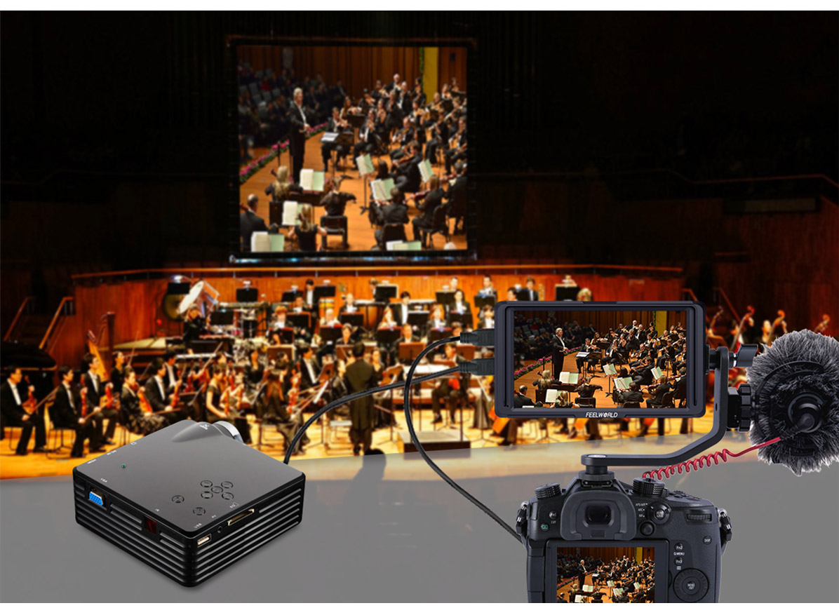 FeelWorld F5 5.0" Full HD HDMI On-Camera Monitor with 4K Support and Tilt Arm 24 hdmi dslr monitor