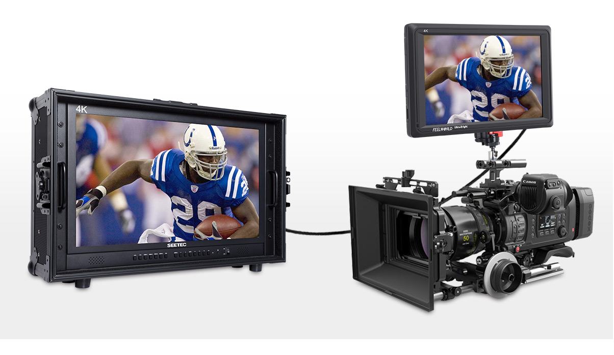 FeelWorld 7" 4K Ultra-Bright Monitor with Loop-Through HDMI 24 hdmi small monitor