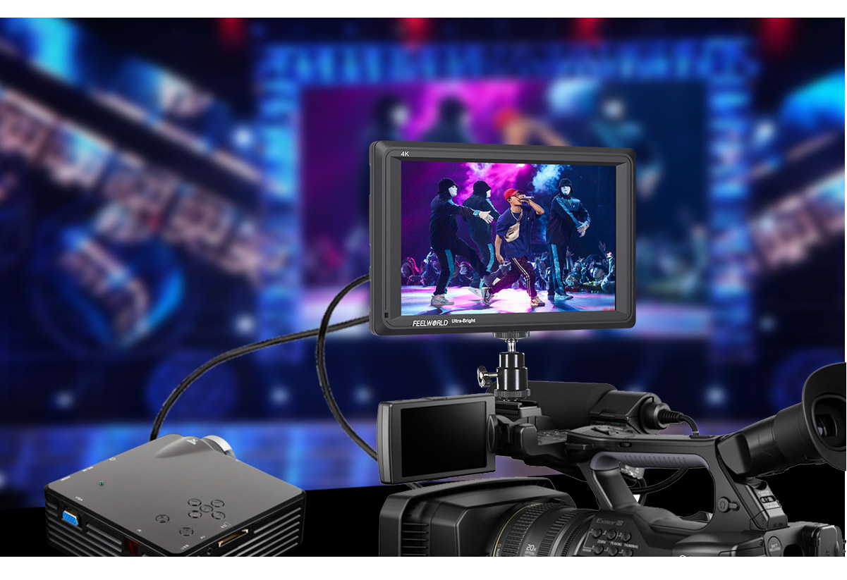 FeelWorld 7" 4K Ultra-Bright Monitor with Loop-Through HDMI 25 hdmi video monitor