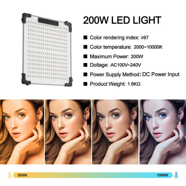 GVM B200C 200W RGB&Bi-Color  Flexible LED Light - 图片 12