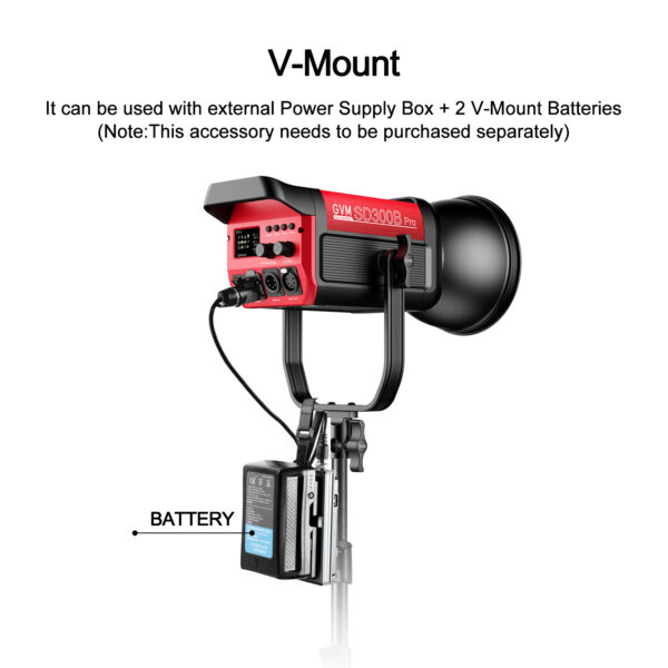 GVM PRO-SD300B 300W Bi-Color Monolight With Lantern Softbox(V-mount & Mesh Bluetooth) - Image 9