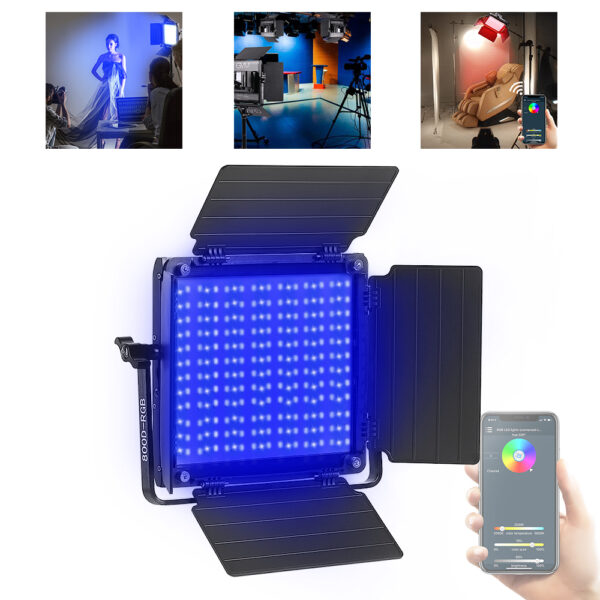 GVM 800D-Ⅰ40W Bi-color and RGB WIFI connection Panel Light Set of 3 lights - 图片 8