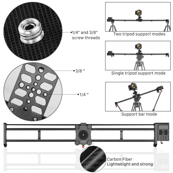 GVM GT-120WD Wireless Carbon Fiber Motorized Camera Slidera - 图片 8