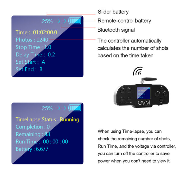 GVM GT-120WD Wireless Carbon Fiber Motorized Camera Slidera - 图片 10