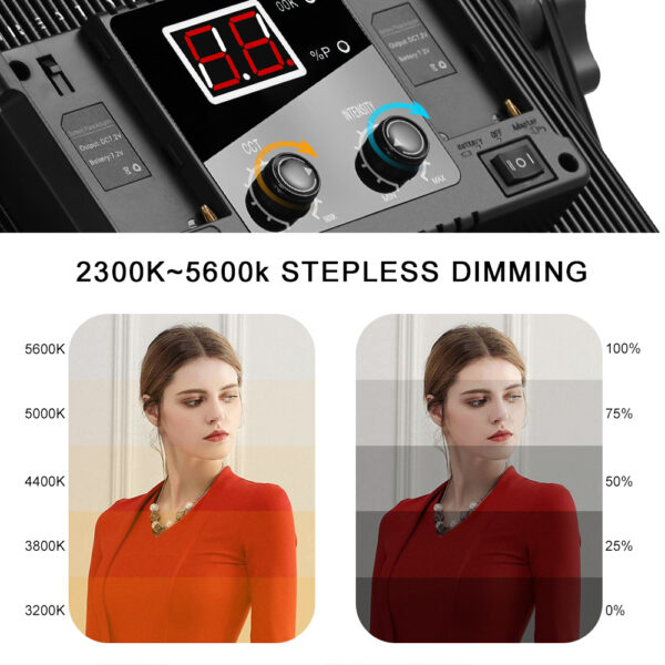 GVM-520LS-B High Beam High Brightness Bi-Color LED VIdeo Soft Light （No Four-Way Barndoor） - 图片 6