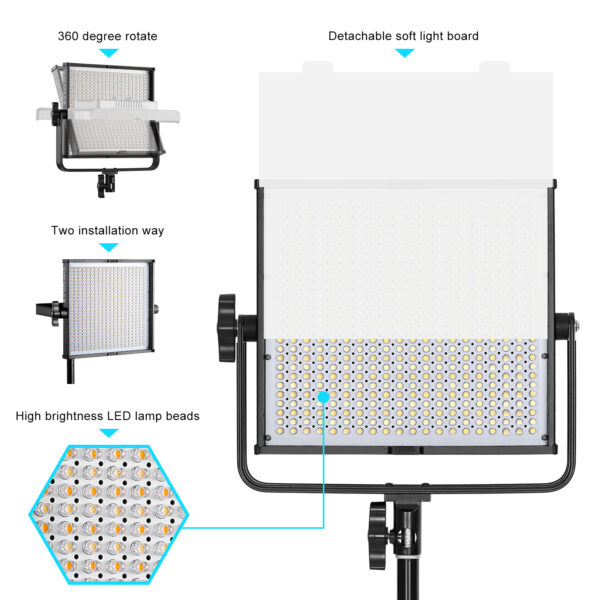 GVM-520LS-B High Beam High Brightness Bi-Color LED VIdeo Soft Light （No Four-Way Barndoor） - 图片 5