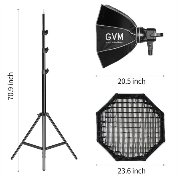 GVM Y60D256 Soft Light Bi-color And P80S-II Daylight With Softbox Kits - 图片 5