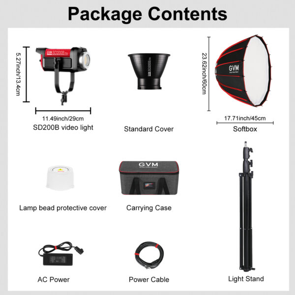 GVM PRO-SD200B 200W Bi-Color Monolight With Softbox - 图片 15