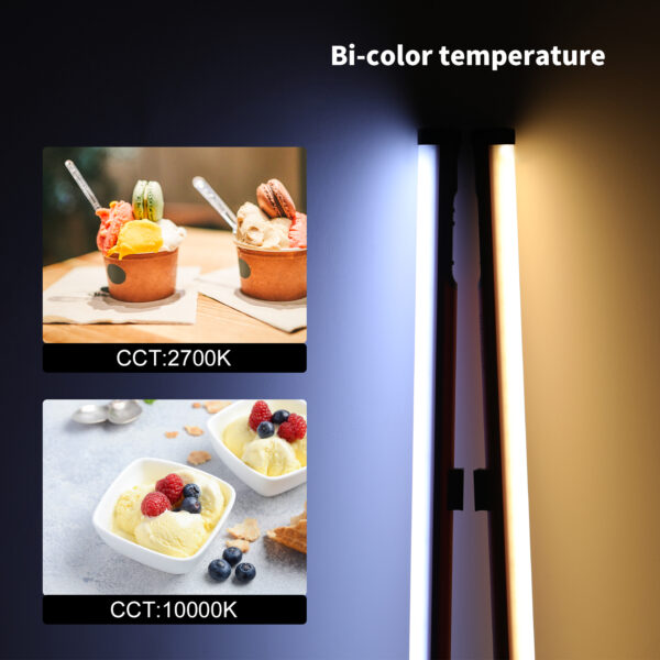 GVM BD45R Bi-Color RGB LED Light Wand 2-Light Kit (48") - 图片 6