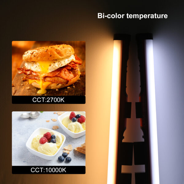 GVM BD25R Bi-Color RGB LED Light Wand 2-Light Kit (24") - 图片 4