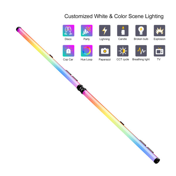 GVM BD45R Bi-Color RGB LED Light Wand 2-Light Kit (48") - 图片 12