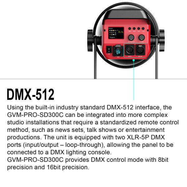 GVM PRO SD300C  300W High Power RGB&Bi-Color Monolight - Image 13