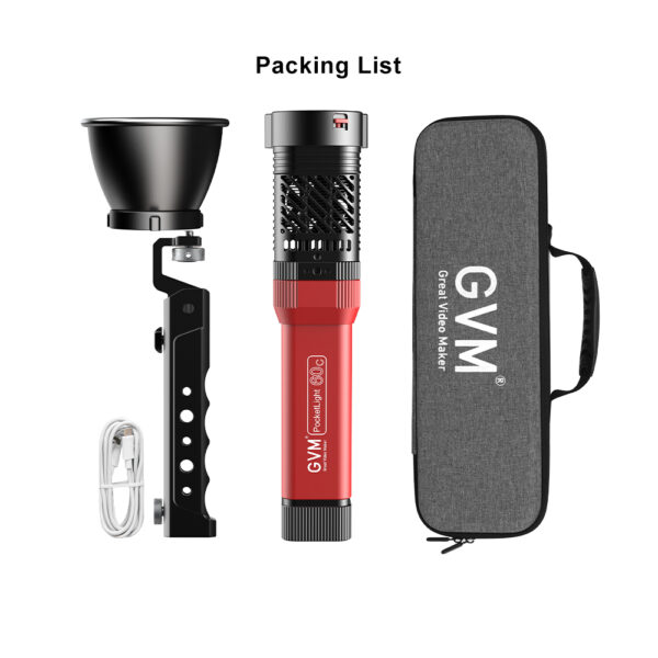 GVM-PD60C Built-in Battery Model 60W Flashlight (RGB) - 图片 9