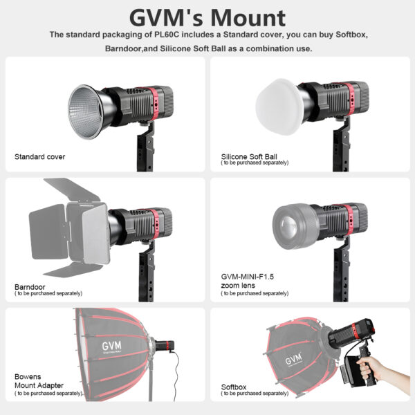 GVM-PL60C External 60W RGB Flashlight - Image 4