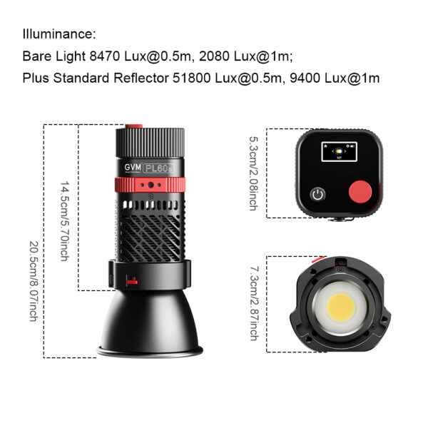 GVM-PL60B External model 60W flashlight light (dual color temperature) - Image 8