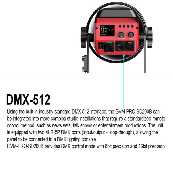 GVM PRO-SD200B 200W Bi-Color Monolight(V-mount && Mesh Bluetooth) - 图片 7