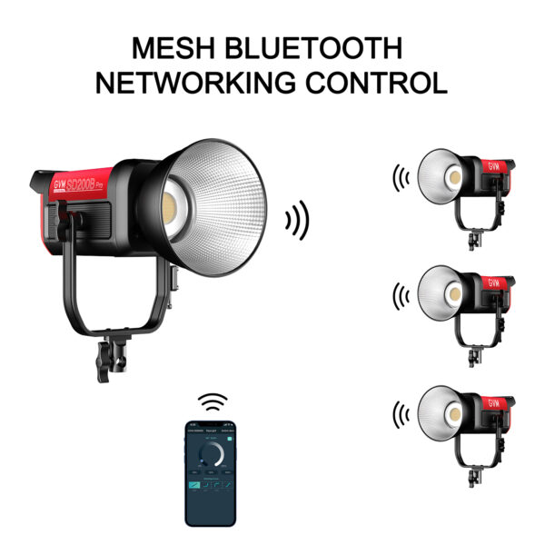 GVM PRO-SD200B 200W Bi-Color Monolight(V-mount && Mesh Bluetooth) - 图片 11