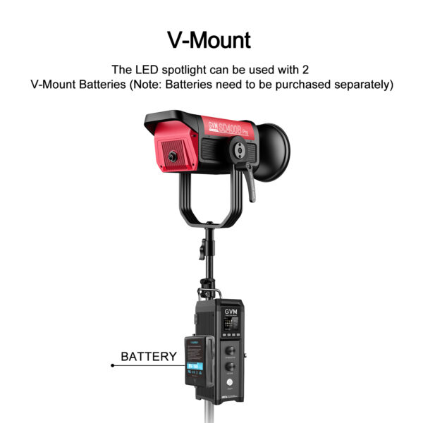 GVM PRO-SD400B 400W Bi-Color Monolight(V-mount && Mesh Bluetooth) - Image 8