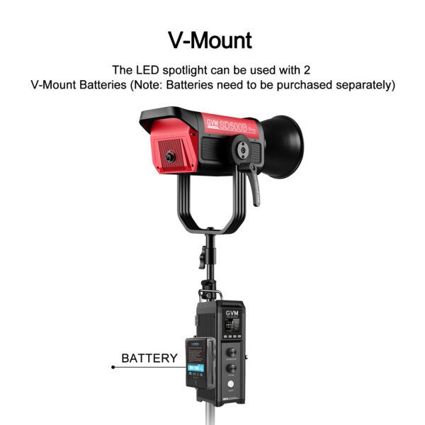 GVM PRO-SD500B 500W Bi-Color Monolight(V-mount && Mesh Bluetooth) - Image 9