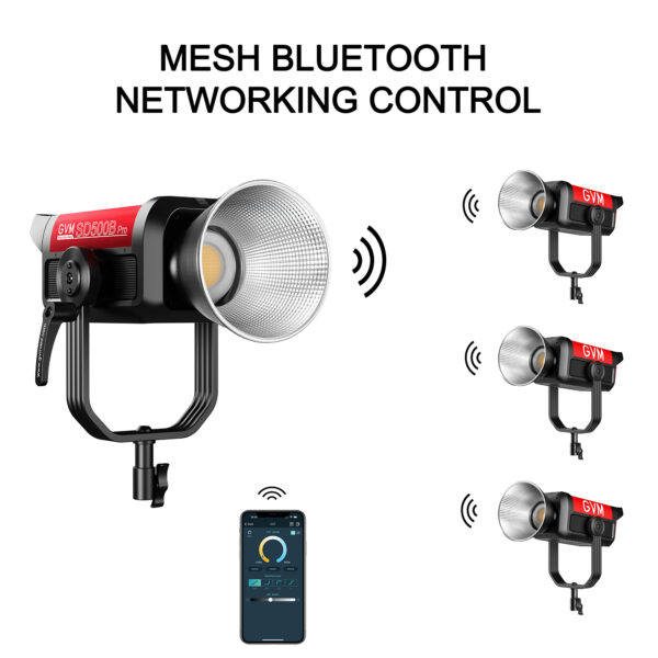 GVM PRO-SD500B 500W Bi-Color Monolight(V-mount && Mesh Bluetooth) - Image 12