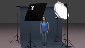 Continuous studio lighting setup diagram
