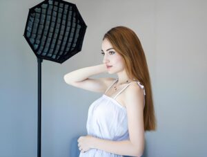 Portrait using continuous studio lighting