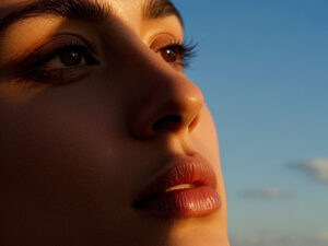Example of flat lighting due to incorrect positioning of photoshoot studio lights