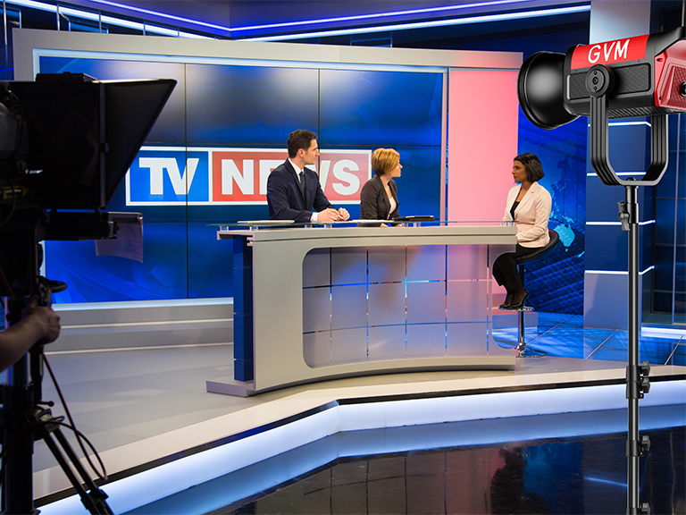 TV studio lighting diagram illustrating common lighting techniques